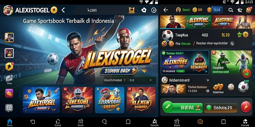Screenshot utama ALEXISTOGEL menampilkan suasana taruhan olahraga yang mendebarkan.