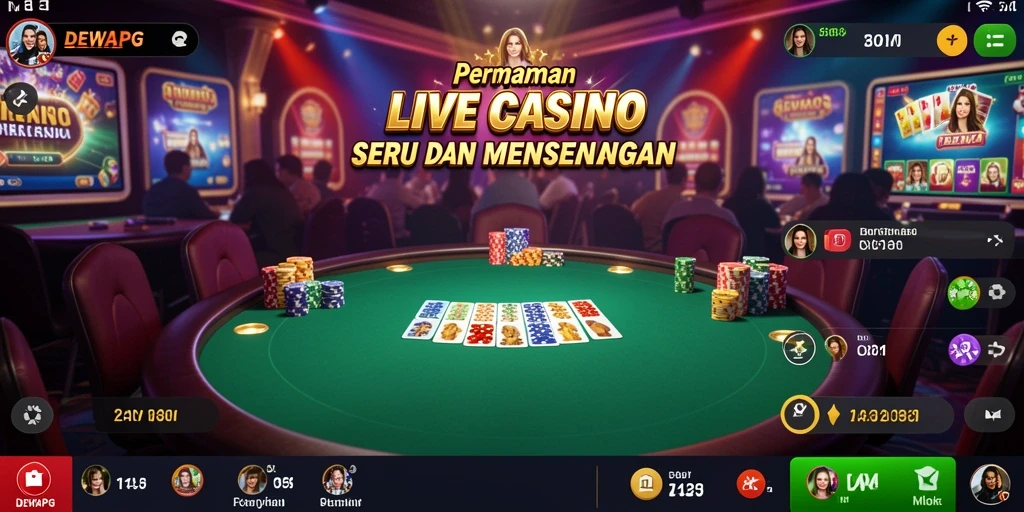 Tampilan gameplay Live Casino DEWAPG dengan suasana menarik.
