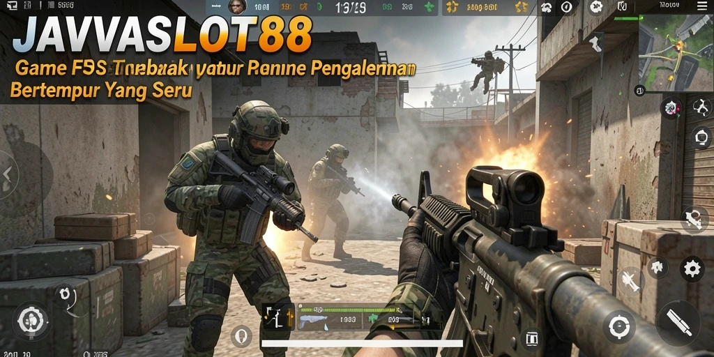Screenshot gameplay menunjukkan aksi intens dalam game FPS.