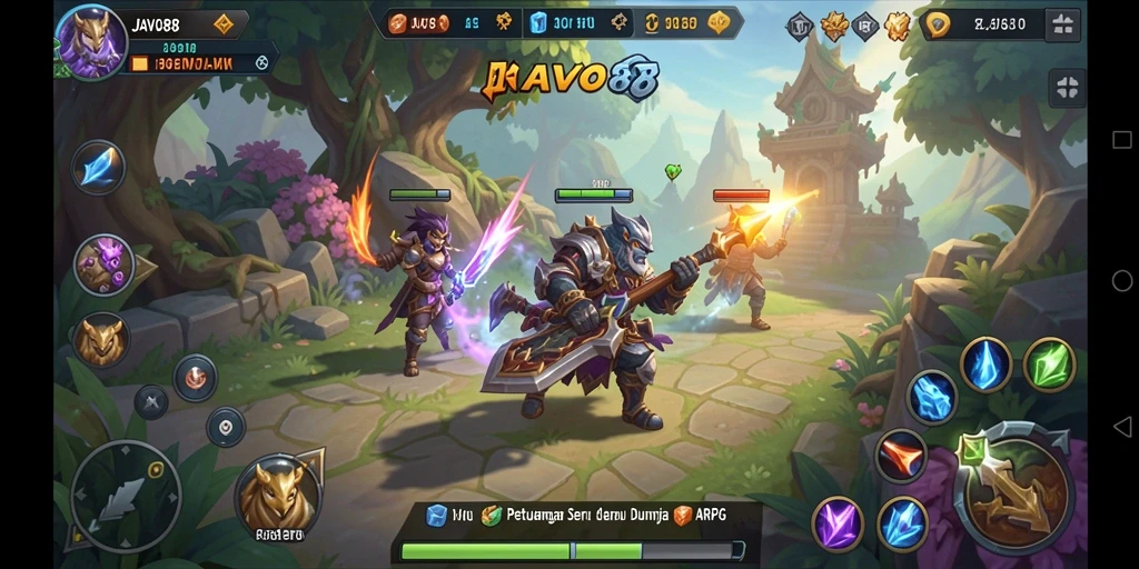 Tampilan gameplay seru di dunia JRPG JAVO88.