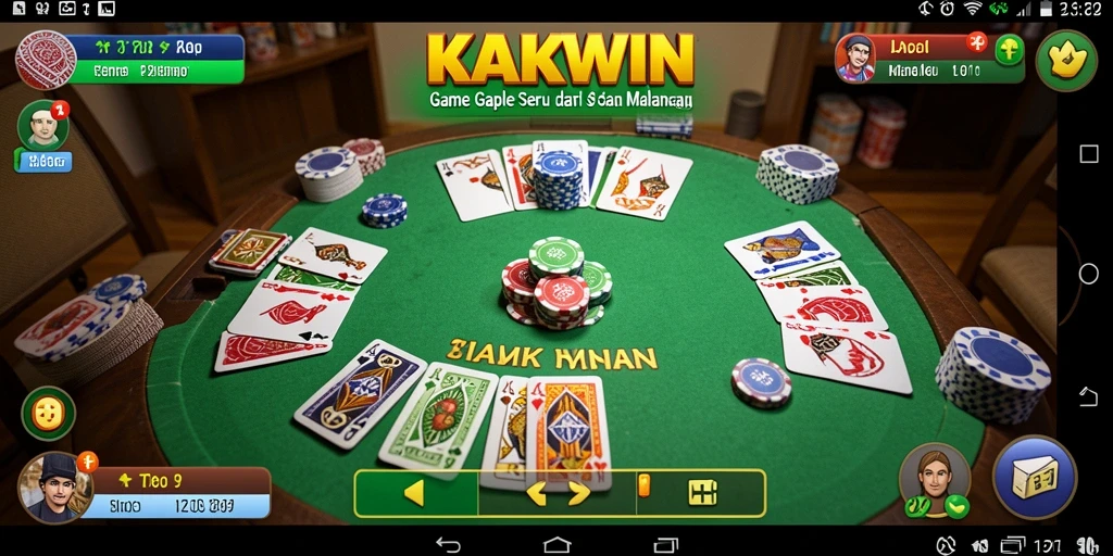 Screenshot utama KAKWIN menampilkan serunya bermain Gaple secara online.