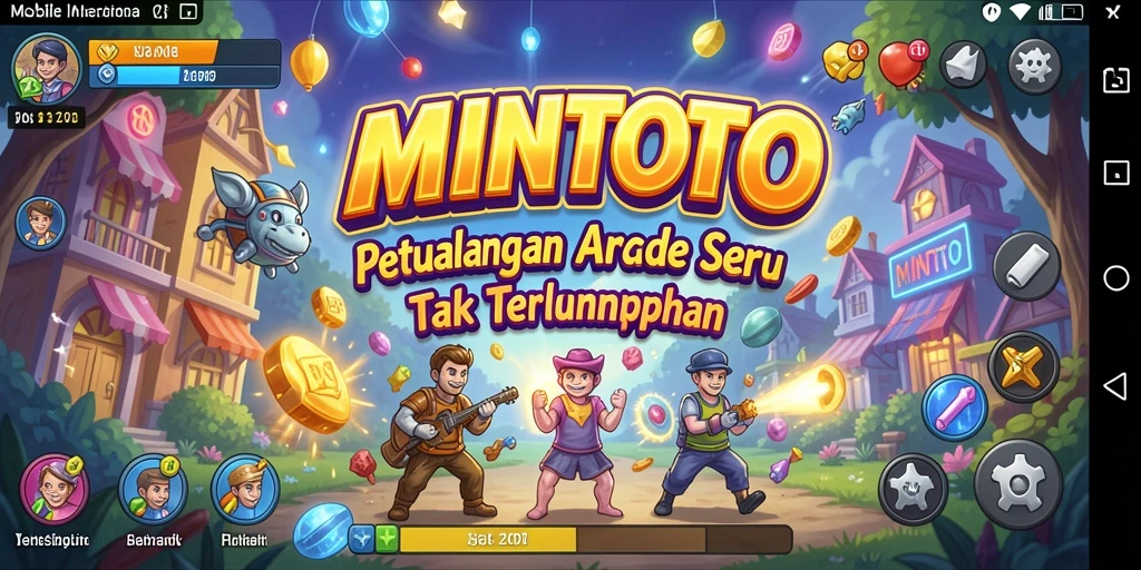 Tangkapan layar MINTOTO menampilkan aksi seru dalam gameplay Arcade yang kompetitif.