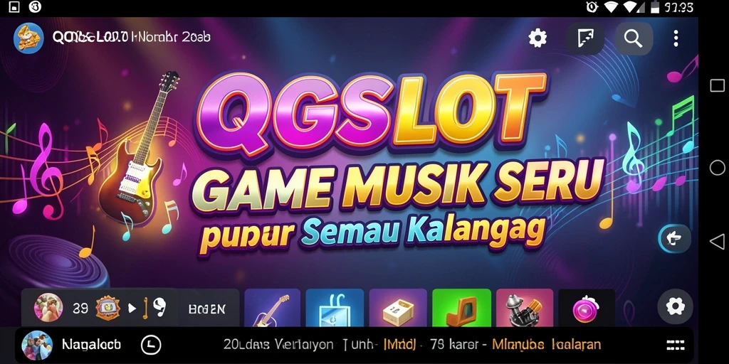 Screenshot gameplay QQSLOT yang menampilkan aksi bermain musik seru.