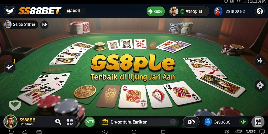 Screenshot gameplay SS88BET menampilkan permainan Gaple yang seru dan mendebarkan.