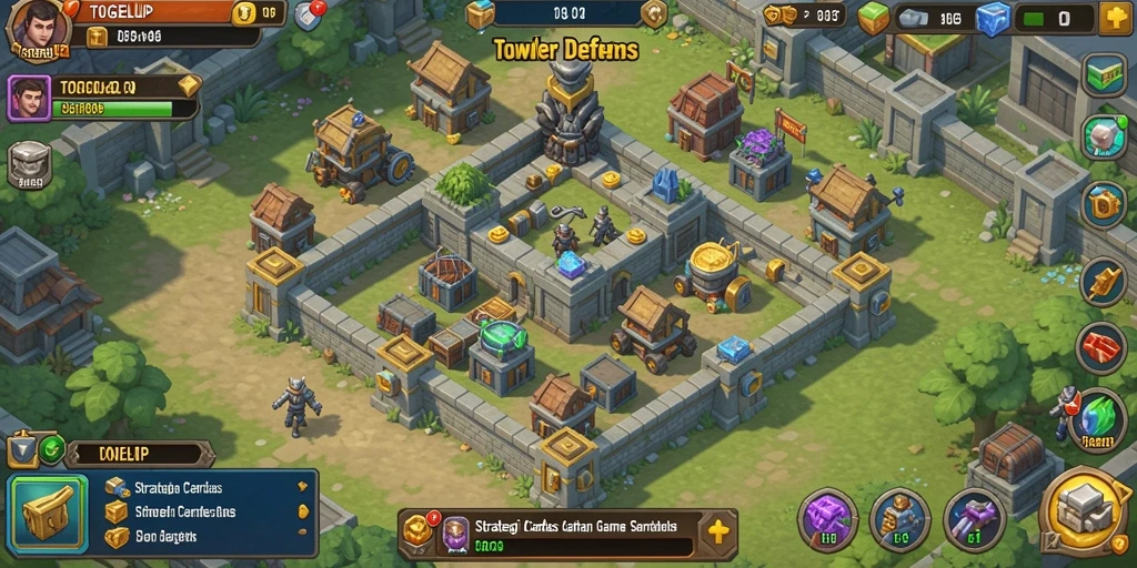 Tampilan aksi mendebarkan dalam gameplay Tower Defense TOGELUP.