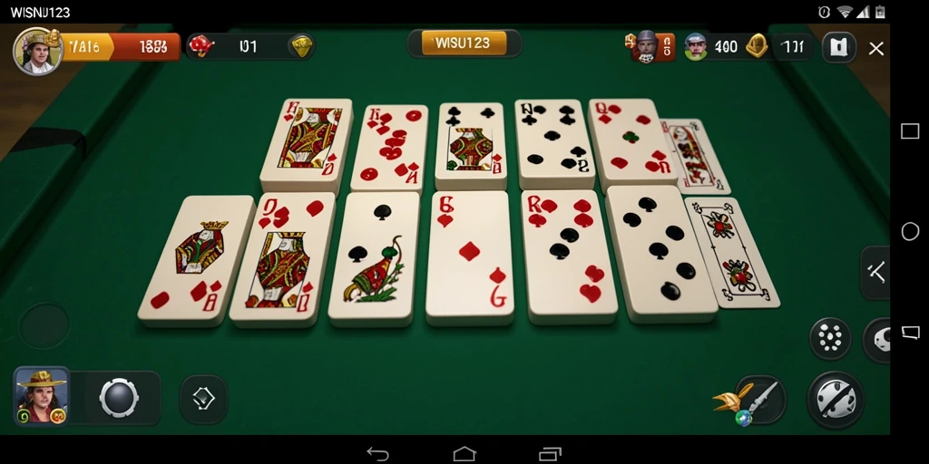 Tampilan gameplay <strong>WISNU123</strong> yang menegangkan saat bermain Domino.